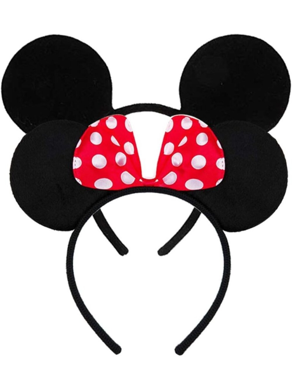 Women Red Dot&black Sequin Handmade Mickey Mouse Headband 2 Pieces